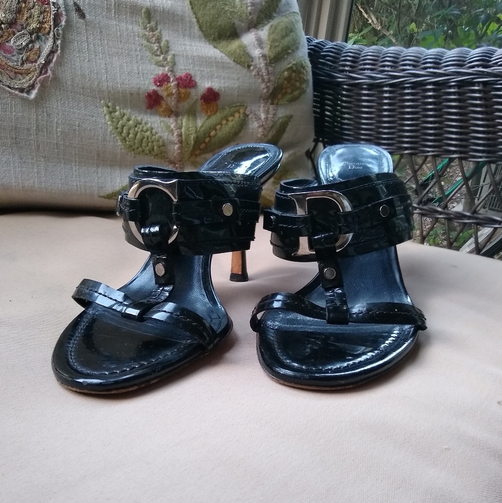 Christian Dior logo mules